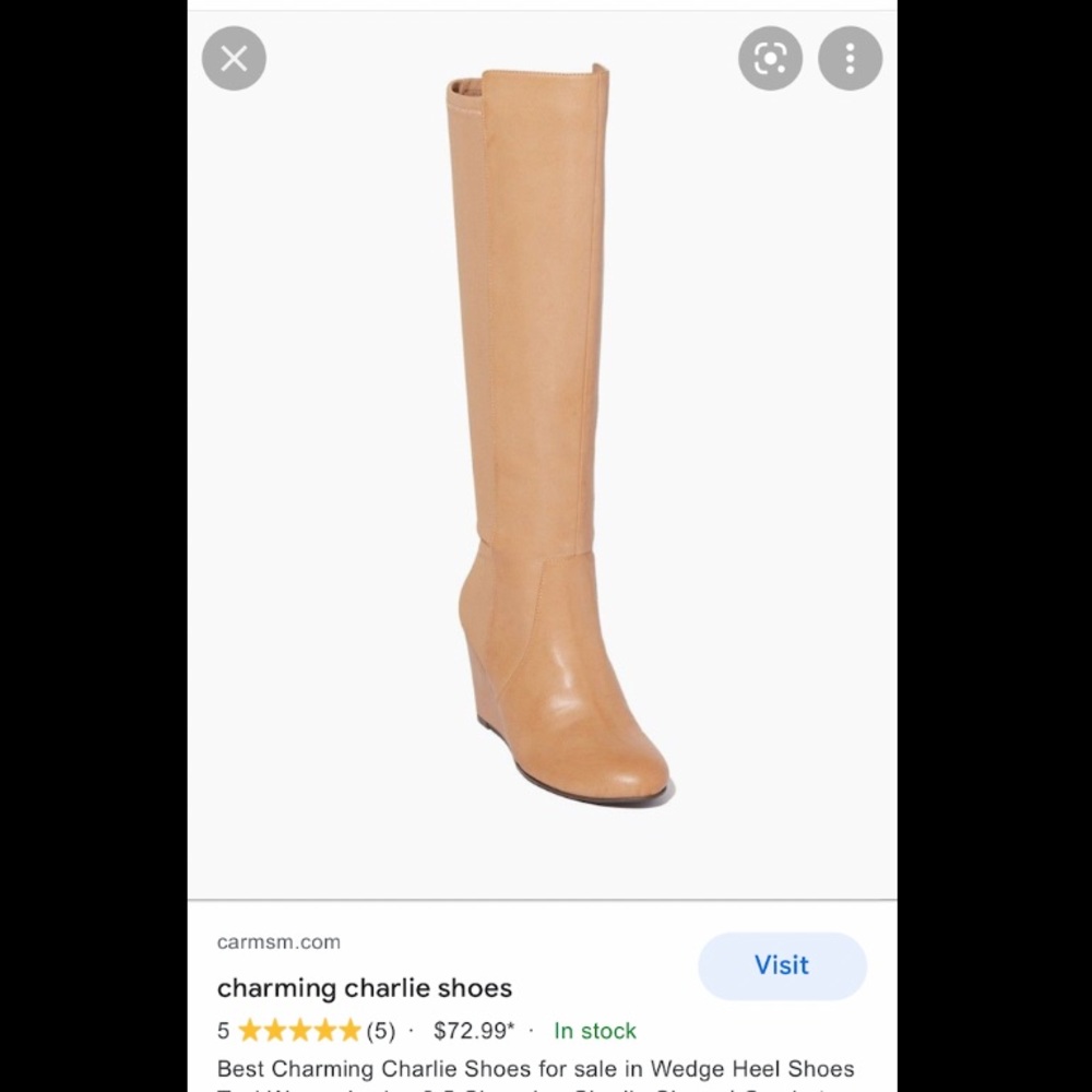 Charming Charlie wedge heeled boot in Cream
